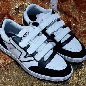 Vans Black and White Velcro Sneakers Men's 5 Women's 6.5